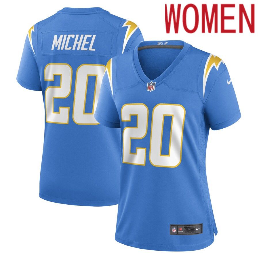 Women Los Angeles Chargers 20 Sony Michel Nike Powder Blue Game Player NFL Jersey